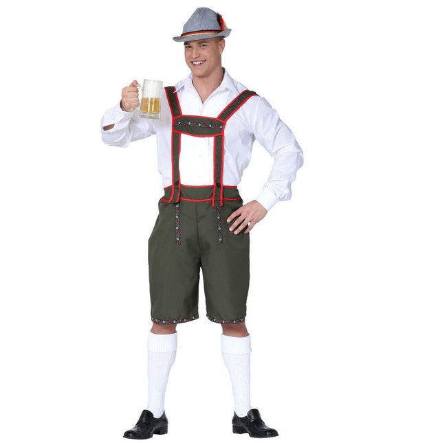 Donkergroene Lederhose Heren van Fiestas Guirca koop je bij Partywinkel