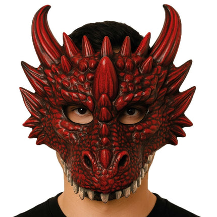 Draak Masker Rood van Fiestas Guirca koop je bij Partywinkel