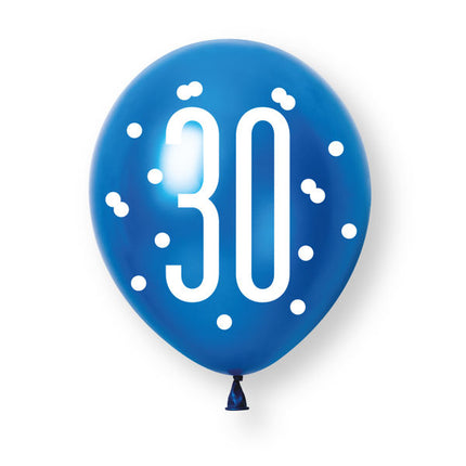 30 Jaar Ballonnen 30cm 6st