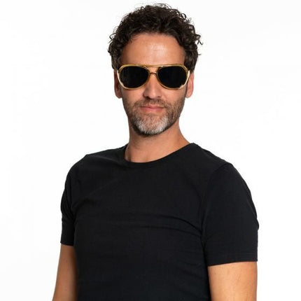 Elvisbril Goud van Partychimp koop je bij Partywinkel