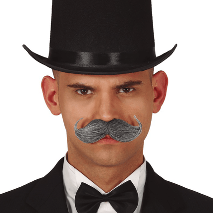 Engelse Snor Grijs van Fiestas Guirca koop je bij Partywinkel