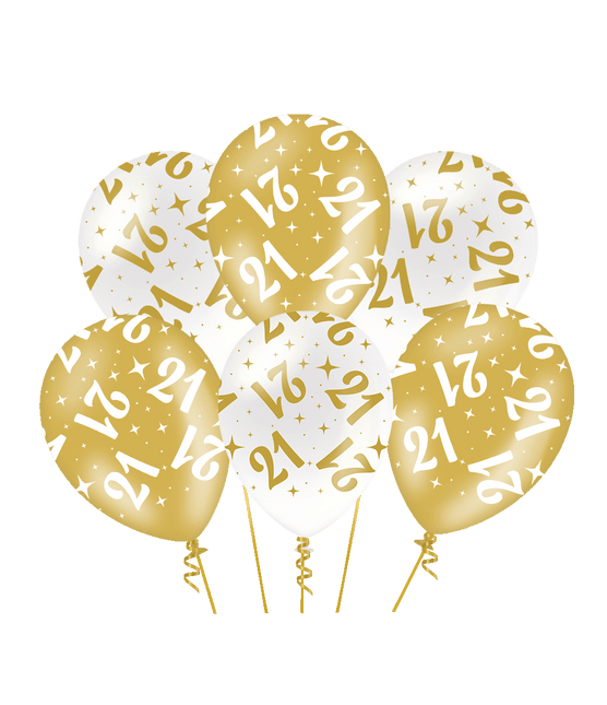 Fancy party latex ballonnen - 21 van Paper Dreams koop je bij Partywinkel