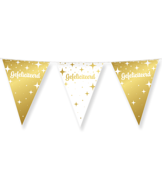 Fancy party Vlaggenlijn folie - Gefeliciteerd van Paper Dreams koop je bij Partywinkel