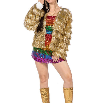 Festival Jas Goud Dames Tinsel van Wilbers & Wilbers koop je bij Partywinkel