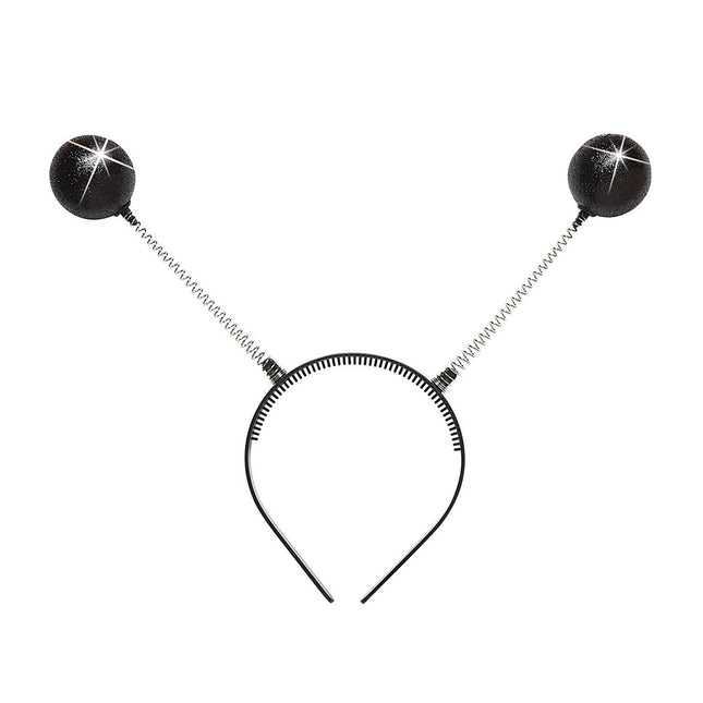 Svart hårbandsantenn med glitter