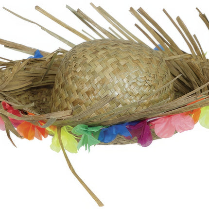 Hawaii stråhatt med blommor