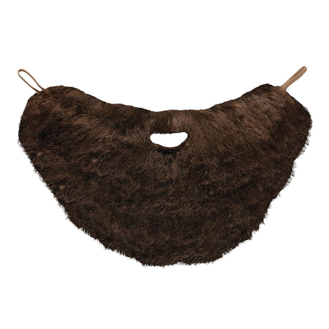 Brunt fejkskägg med mustasch