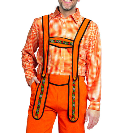 Orange Lederhosen Johann Lang för män