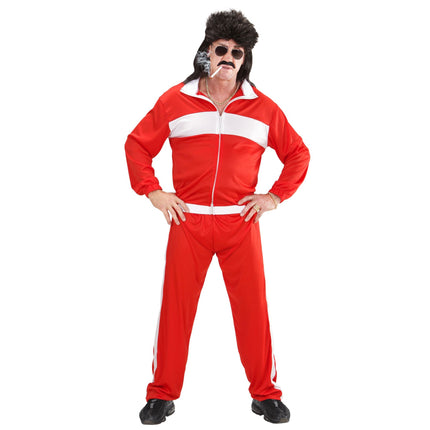 Neon 80S Träningsoverall Faulty Red Herr