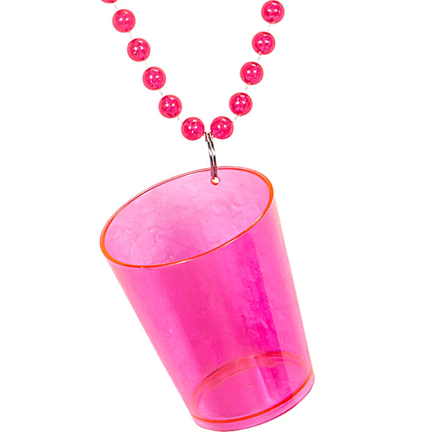 Neonrosa halsband Shotglas