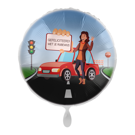 Körkort Helium Ballong Ladies Rund Tom 43cm