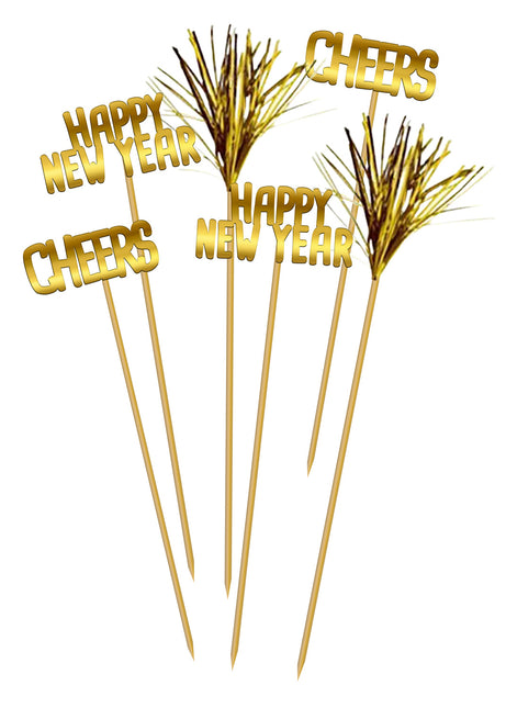 Glasmarkörer Happy New Year 12 stycken