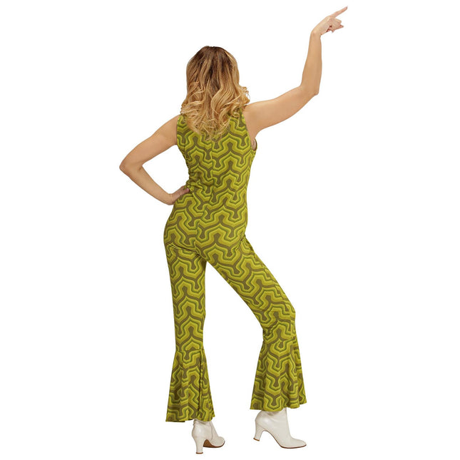 Disco 70S Jumpsuit Grön Dam