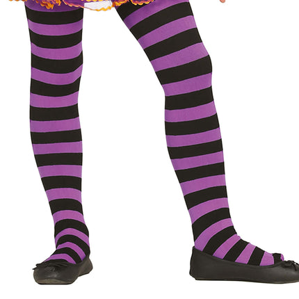 Lila Legging Randig Barn