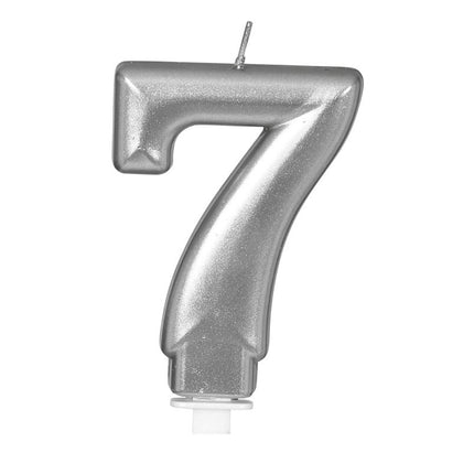 Silverljus 7 år metallisk 8cm