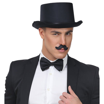 Svart falsk mustasch uppblåsbar 6st