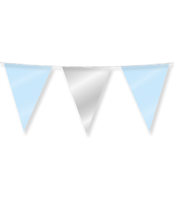 Silverblå Girlang Metallic 10m