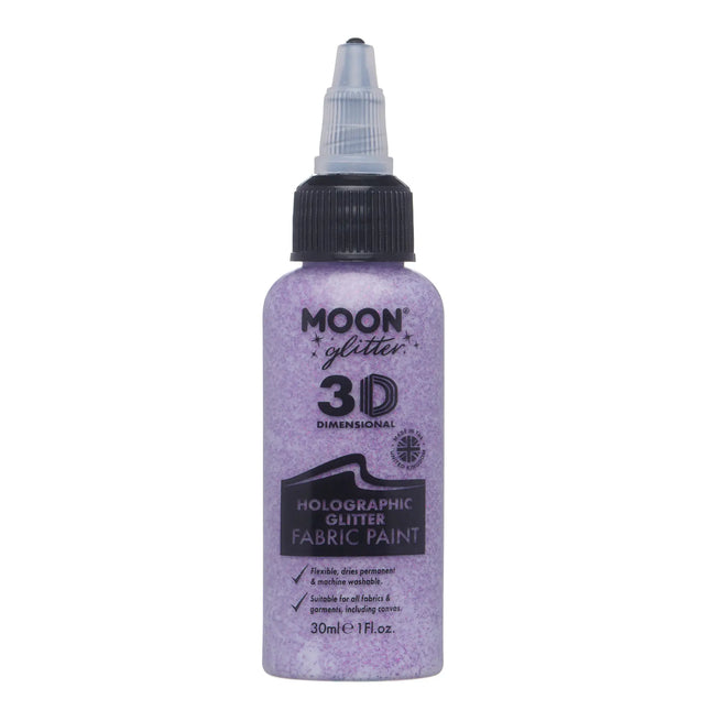 Moon Glitter Holografisk Glitter Tygfärg Lila 30ml