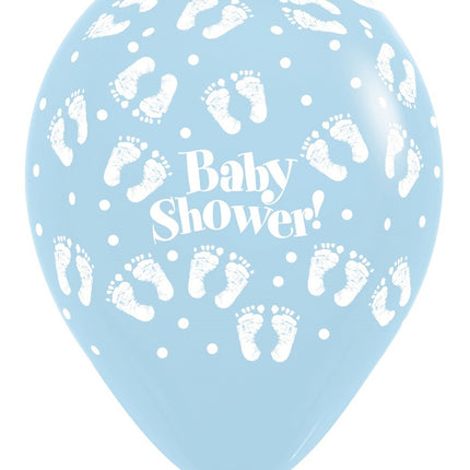 Ballonger Baby Shower Fotavtryck Pastell Matt Mix 30cm 25st