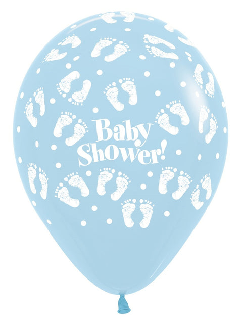 Ballonger Baby Shower Fotavtryck Pastell Matt Mix 30cm 25st