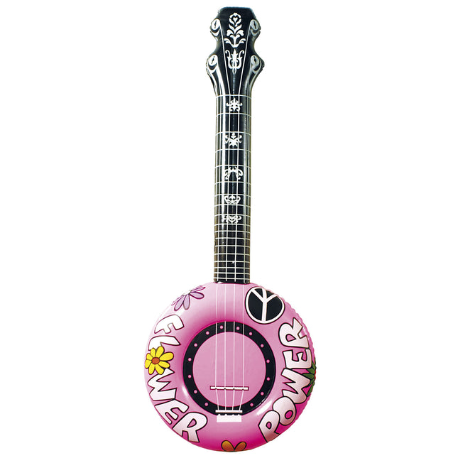 Hippie 60S Fake Banjo Pink Uppblåsbar 1m