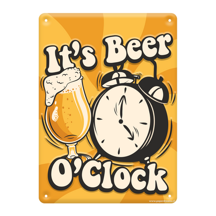 Metallplatta Bear O'Clock