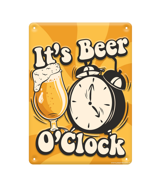 Metallplatta Bear O'Clock