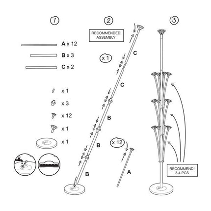 Vitt ballongställ 1,6 m