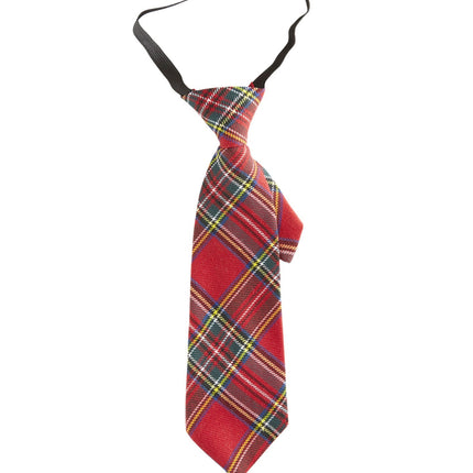 Röd slips rutig