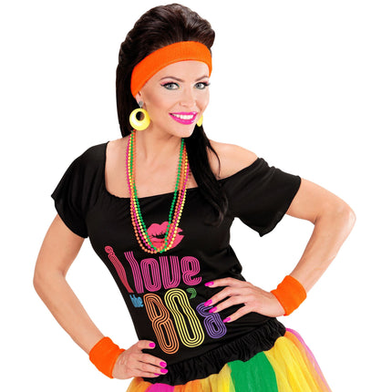 Neonorange svettband 2 delar