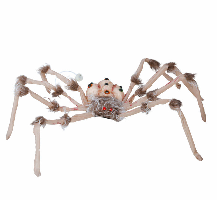 Halloween Falsk spindel med ljus 80cm