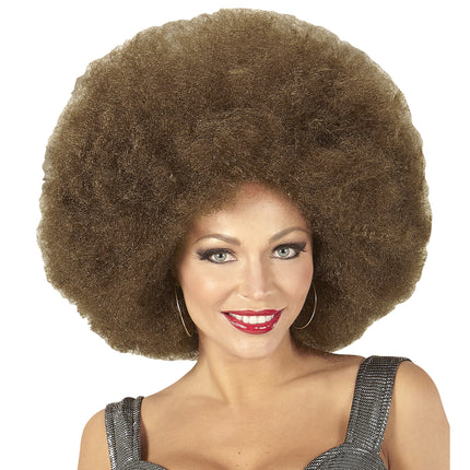 Brun peruk afro extra stor