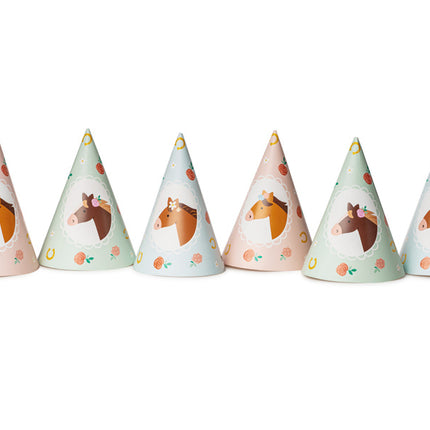 Häst Partyhattar 16cm 6st