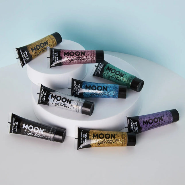 Moon Glitter Holografisk Glitter Hårgel Grön 20ml