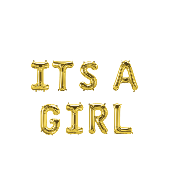 Guldballonger Set Its A Girl 1,9 m