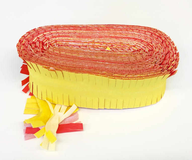 Girland Crepe Röd Vit Gul Brandhämmande 24m