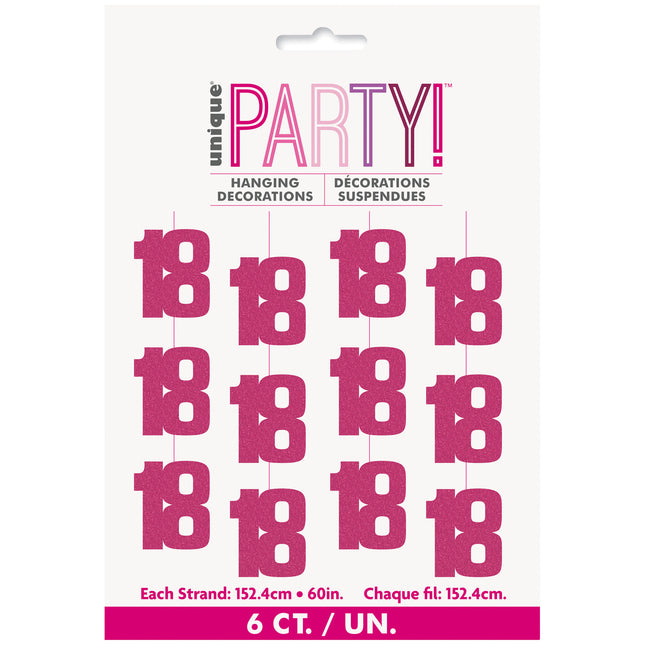 18 år Hängande dekoration Rosa 1,52 m