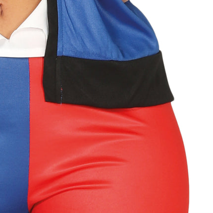 Harley Quinn Kostym Röd Blå Dam