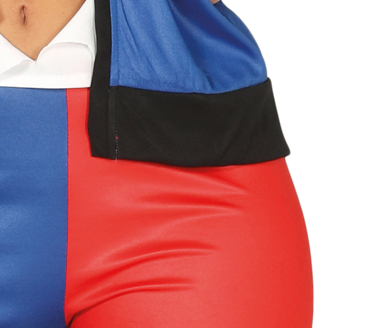 Harley Quinn Kostym Röd Blå Dam