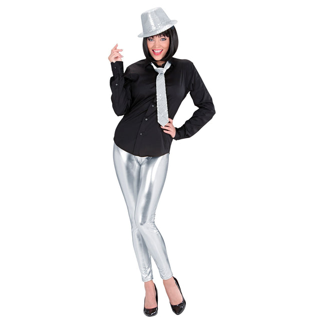 Silverfärgade leggings