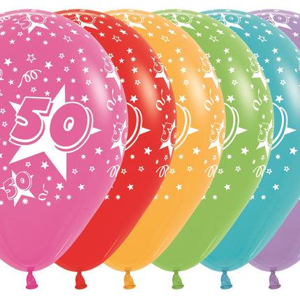 Ballonger Nummer 50 Mix 30cm 25st