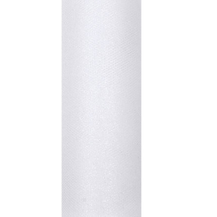 Vit tyllrulle Glitter 15cm 9m