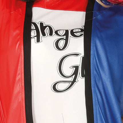 Harley Quinn Kostym Röd Blå Dam