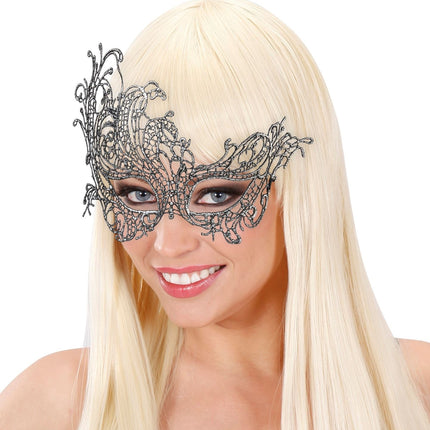 Silver ögonmask spets