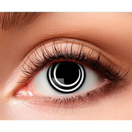 Svarta färgade linser Vit spiral 3Mnd