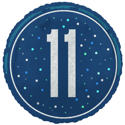 11 år Heliumballong Blå tom 45cm