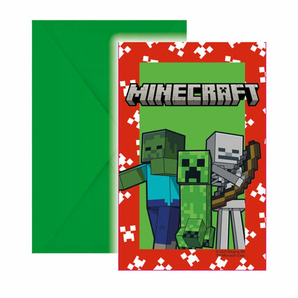 Minecraft Inbjudningar 6st
