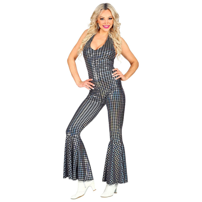Disco 70S Jumpsuit Silver Dam