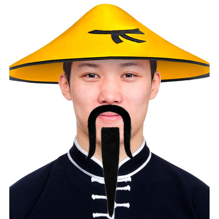 Svart falsk mustasch och bockskägg 2 delar