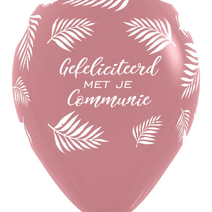 Ballonger Grattis till kommunionen Palmer Rosenträ 30cm 25st